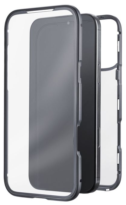 Cover für Apple iPhone 17 Pro Max (Schwarz, Transparent) 360° Glass 