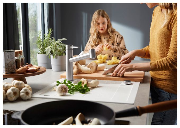 Silgranit 1 Becken  METRA 5 S Einbauspüle für 50 cm Unterschrank (Weiß) 