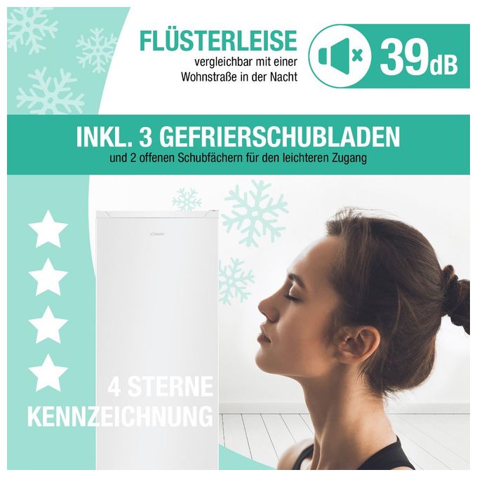 161 l Gefrierschrank 166 kWh Jahr NoFrost  GS7343 (Weiß) 