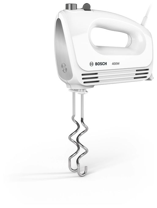 Handmixer 400 W 4 Stufen (Gebürsteter Stahl, Weiß) MFQ24200 CleverMixx 