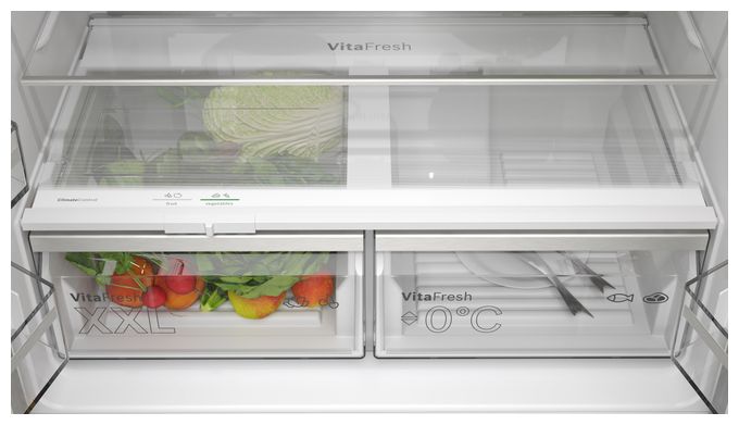 Side-by-Side Kühl-/ Gefrierkombination 405 l / 200 l 333 kWh NoFrost 1830 mm x 910 mm  Serie 6 KFN96APEA (Edelstahl) 