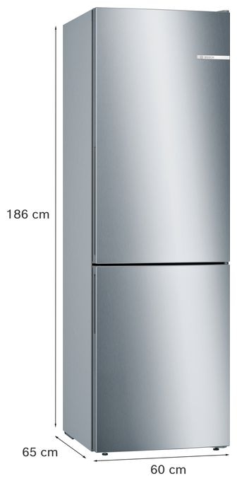 214 l / 94 l Kühl-Gefrierkombi freistehend 149 kWh Jahr  Serie 6 KGE36AICA (Edelstahl) 