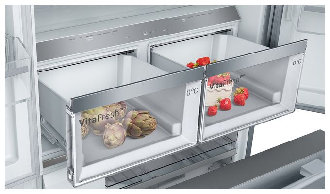 Side-by-Side Kühl-/ Gefrierkombination French Door 402 l / 171 l 333 kWh 1830 mm x 905 mm  Serie 8 KFF96PIEP (Edelstahl) 