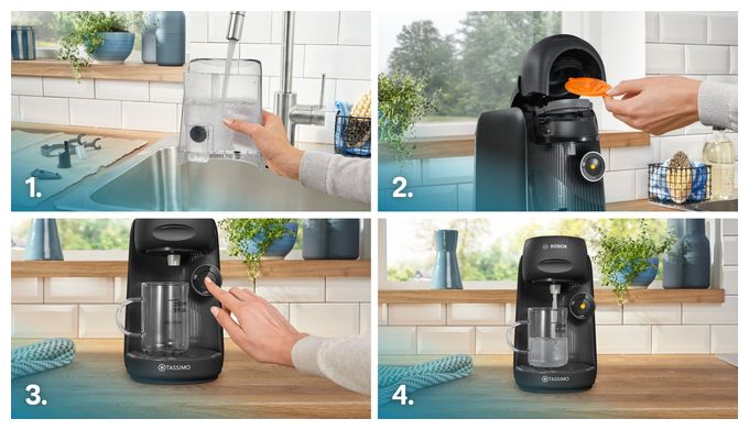 Kaffeekapsel Maschine  TAS162E Tassimo Finesse (Schwarz) 