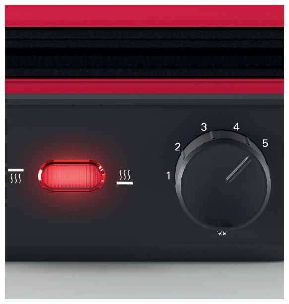 2000 W mit 328 x 238 mm Fläche  TCG4104 Kontaktgrill (Rot) 
