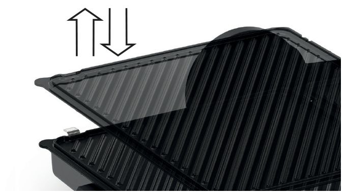 2000 W mit 328 x 238 mm Fläche  TCG4215 Kontaktgrill (Silber) 