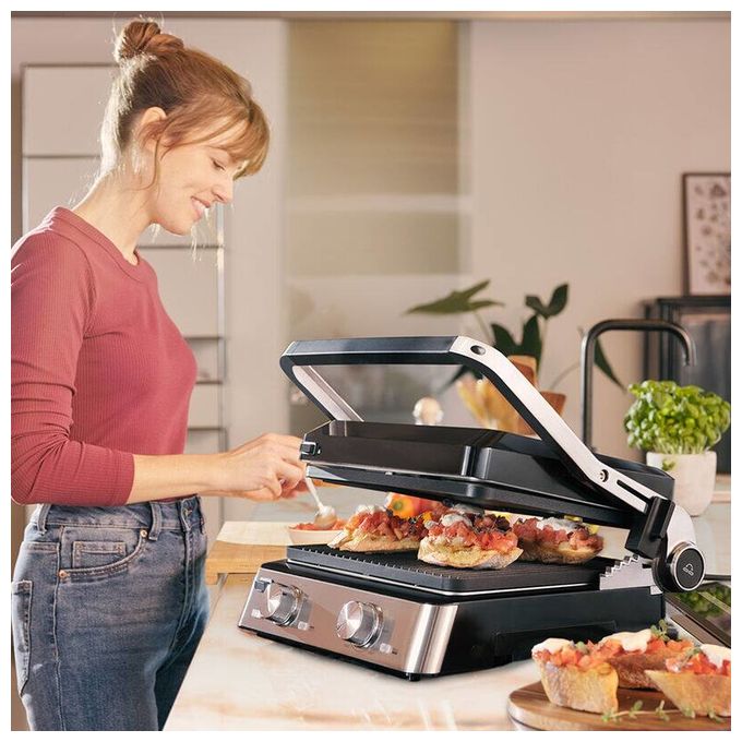 2000 W mit 290 x 230 mm Fläche  CG7020 Kontaktgrill (Schwarz, Edelstahl) 