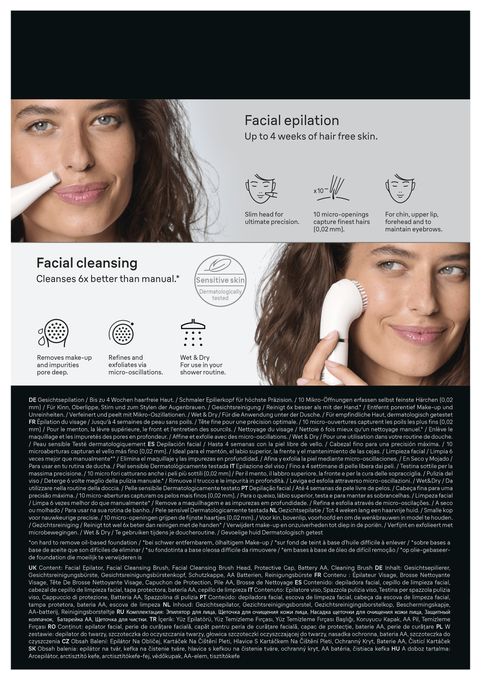Nass&Trocken Epilierer/Damenrasierer Face SE810 Gesichtsepilierer 