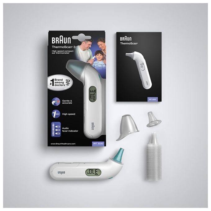 IRT3030 ThermoScan 3 Infrarot-Fieberthermometer LCD-Display 