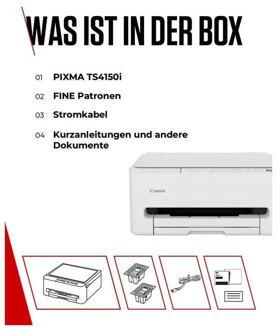 All in One A4 Tintenstrahl Drucker 1200 x 1200 DPI Pixma TS4150i 