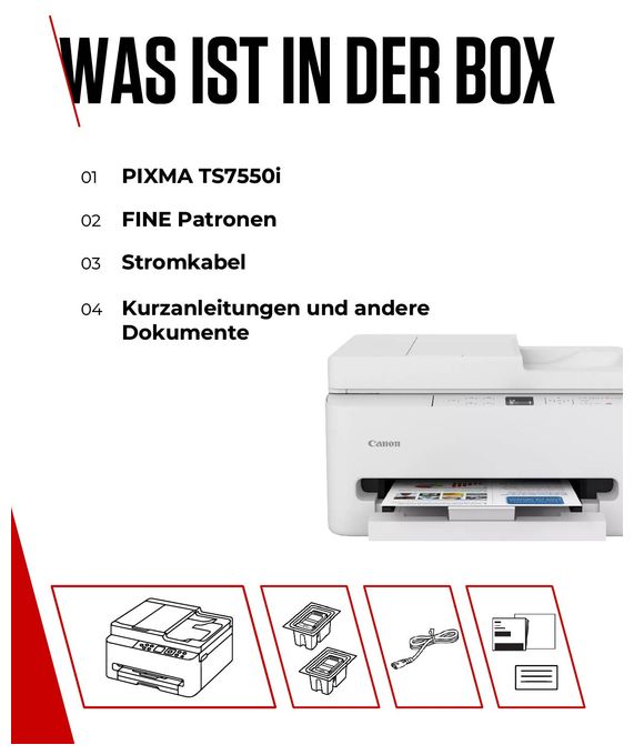 All in One A4 Tintenstrahl Drucker 1200 x 1200 DPI PixmaTS7550i 