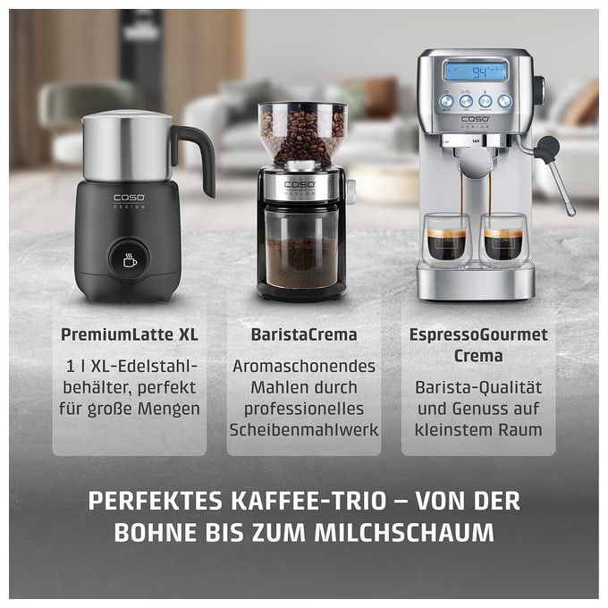 Milchaufschäumer Automatischer Milchaufschäumer/-wärmer ca. 350 ml  1667 PremiumLatte XL (Schwarz, Edelstahl) 