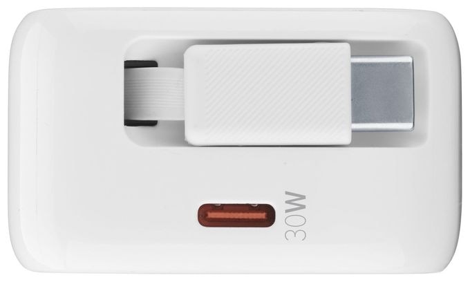 30-W-GAN+-LADEGERÄT MIT AUSZIEHBAREM KABEL UND USB-C-ANSCHLUSS 