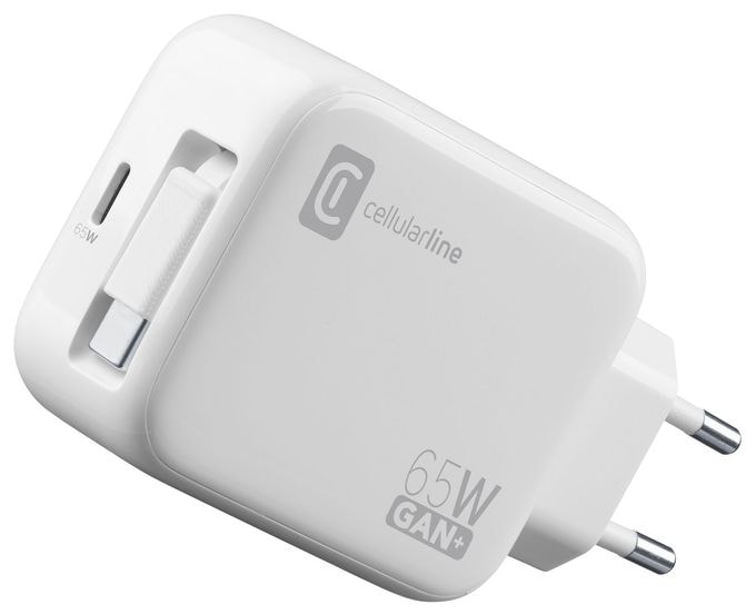 65-W-GAN+-LADEGERÄT MIT AUSZIEHBAREM KABEL UND USB-C-ANSCHLUSS 