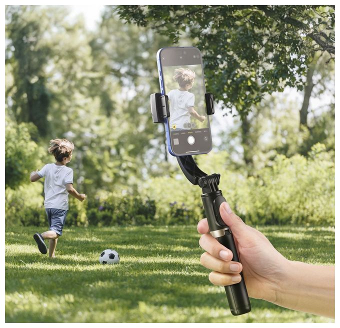 70 mm Universal  Freemotion Video-Stabilisator-Gimbal für Smartphones (Schwarz) 