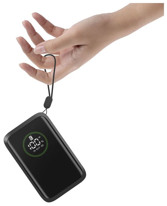 10000 mAh Powerbank USB Typ-C  Roller (Schwarz) 