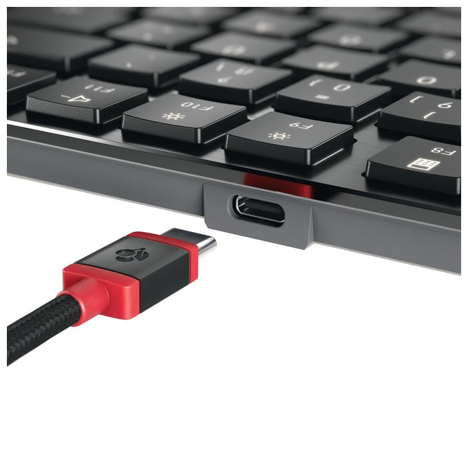 LED Heimbüro Tastatur USB + RF Wireless + Bluetooth 2.4 GHz  KWXULP 2.0 Mini (Schwarz) 
