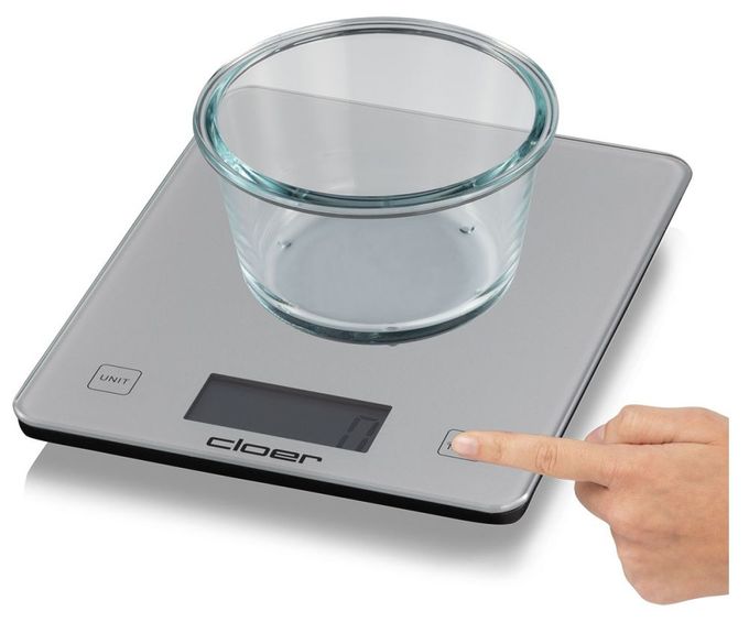 Elektronische Küchenwaage bis 10 kg Genauigkeit 5 g  6878 (Silber) 