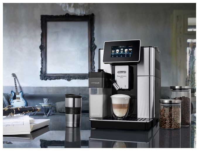 Kaffeevollautomat 19 bar 2,2 l 500 g AutoClean  PrimaDonna ECAM610.74.MB (Schwarz, Edelstahl) 