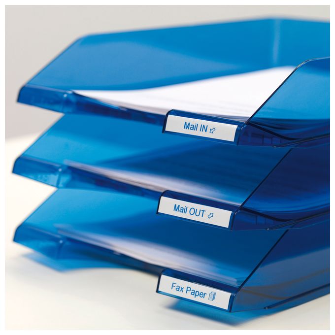 DYMO Original D1-Etikettenband | blau auf weiß | 12 mm x 7 m | selbstklebendes Schriftband | für LabelManager-Beschriftungsgerät 