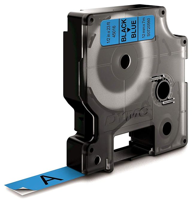 DYMO Original D1-Etikettenband | schwarz auf blau | 12 mm x 7 m | selbstklebendes Schriftband | für LabelManager-Beschriftungsgerät 