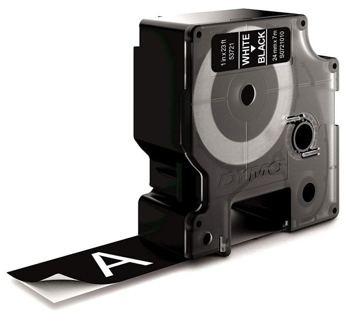 DYMO Original D1-Etikettenband | weiß auf schwarz | 24 mm x 7 m | selbstklebendes Schriftband | für LabelManager-Beschriftungsgerät 