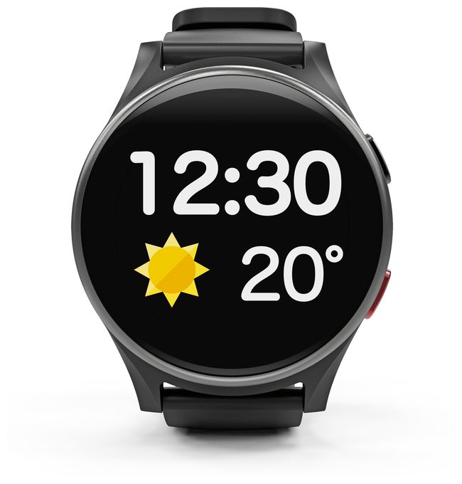 Digital Smartwatch Rund IP68 4G  Watch LTE (Schwarz, Silber) 