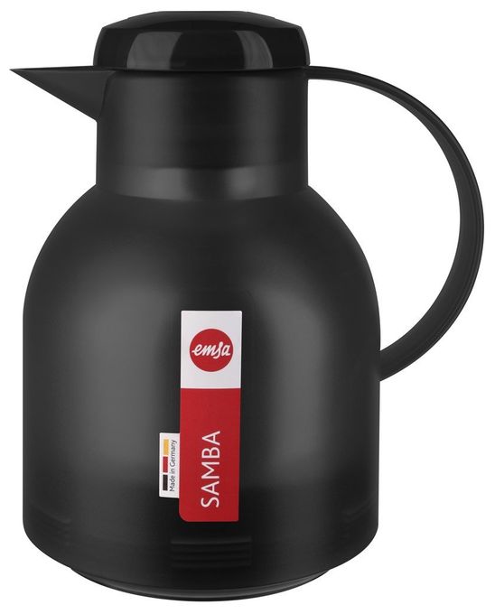  504235 SAMBA Quick Press Isolierkanne 1,0l Glas-Isolierkolben (Schwarz) 