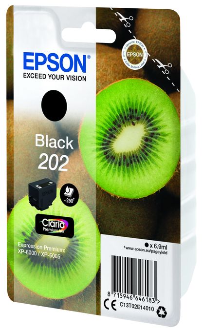 originale Druckerpatronen Schwarz 6,9 ml 250 Seiten 202 C13T02E14010 