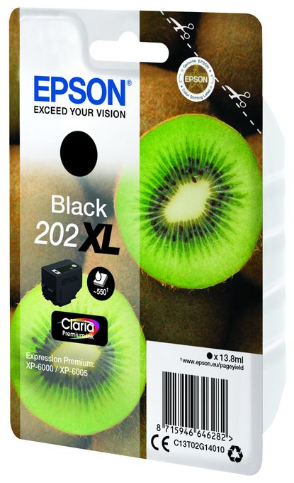 originale Druckerpatronen Schwarz 13,8 ml 550 Seiten 202XL C13T02G14010 