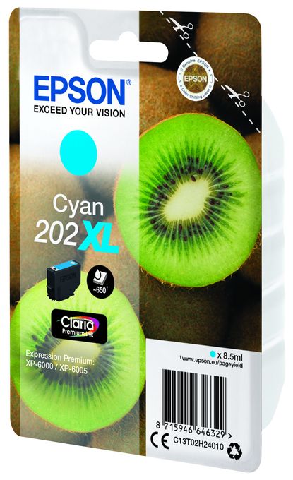 originale Druckerpatronen Cyan 8,5 ml 202XL C13T02H24010 