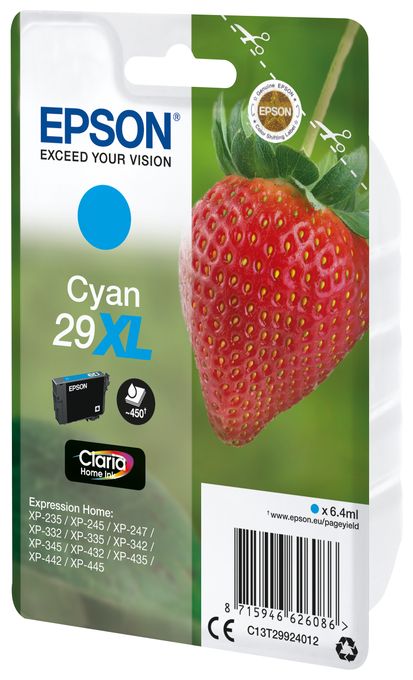originale Druckerpatronen Cyan 6,4 ml 29XL C13T29924012 