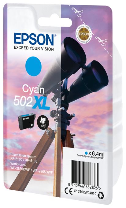 originale Druckerpatronen Cyan 6,4 ml 502XL C13T02W24010 