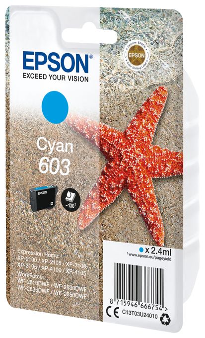 originale Druckerpatronen Cyan 2,4 ml 603 C13T03U24010 