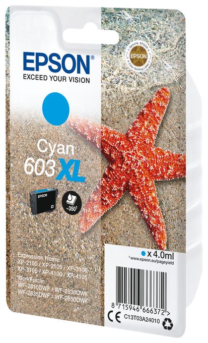 originale Druckerpatronen Cyan 4 ml 603XL C13T03A24010 