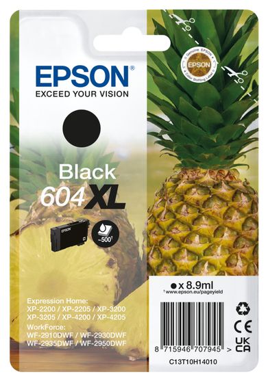 originale Druckerpatronen Schwarz 8,9 ml 500 Seiten 604XL C13T10H14010 
