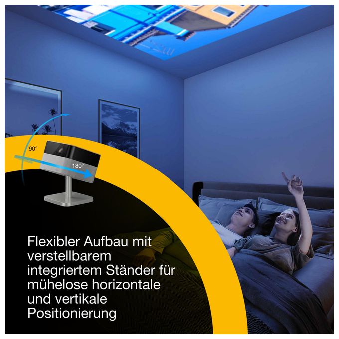 4K (4096x2400) 3LCD LED Standard Throw-Projektor 1000 ANSI Lumen (Schwarz, Eiche, Silber) EF-72 