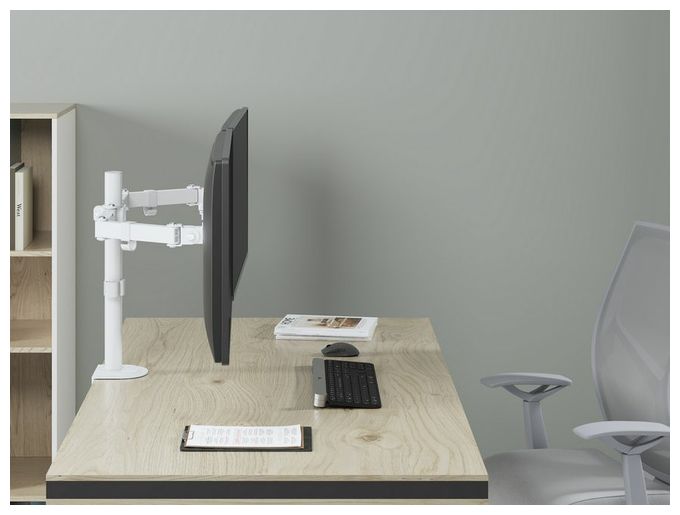 17"-32" Gelenk-Dual-Monitor-Tischhalterung, Weiß 