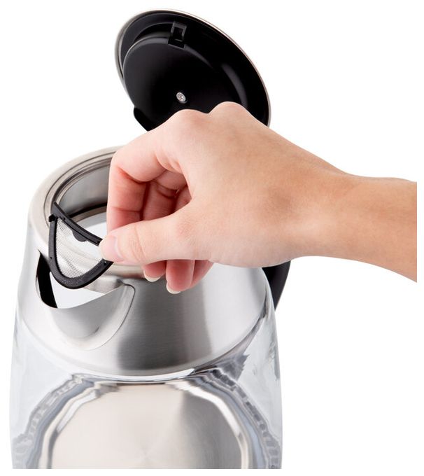 1,5 l Wasserkocher 2200 W (Schwarz, Edelstahl, Transparent) Crystela Premium 
