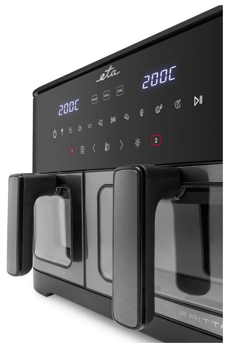 Doppelkammer Heißluftfritteuse 11 l 2600 W  Fritta Dual (Schwarz) 