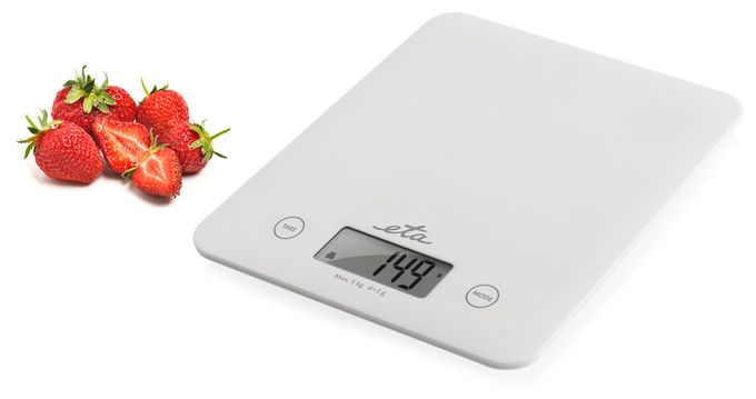 Elektronische Küchenwaage bis 5 kg Genauigkeit 1 g  Lori (Weiß) 