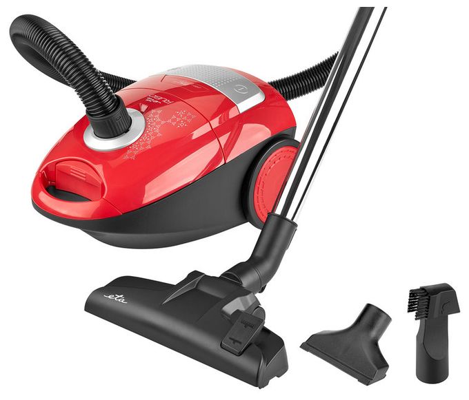 Bodenstaubsauger mit Staubbeutel 850 W HEPA (Schwarz, Rot, Silber) Rubio 