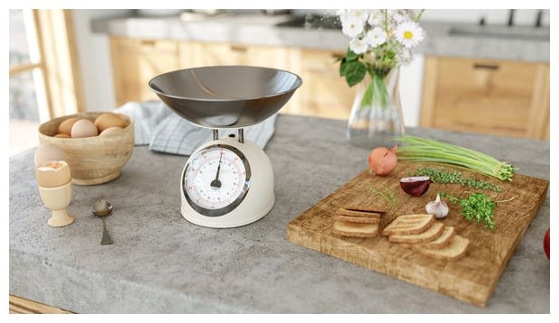 Mechanische Küchenwaage bis 5 kg Genauigkeit 25 g  Storio (Beige) 