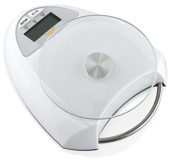 Elektronische Küchenwaage bis 5 kg Genauigkeit 1 g  Zori (Silber, Weiß) 