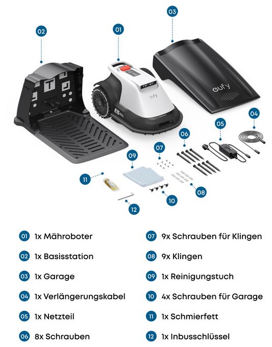 Rasenmähroboter bis 800 m² E15 Solo 