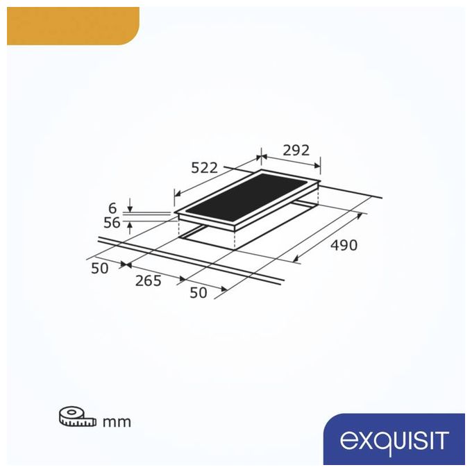 29.5 cm Induktions Kochfeld/Herdplatte 2 Zone(n) EKI300-B-R-380 autarkes 