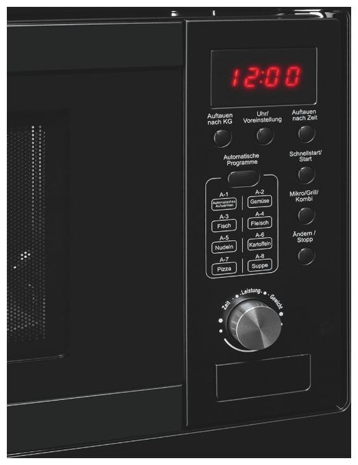 Einbau-Mikrowelle 800 W Größe: klein 5 Stufen Grill (Schwarz) EMW20.1G 