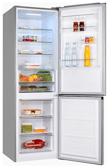 243 l / 104 l Kühl-Gefrierkombi freistehend NoFrost 162 kWh Jahr  KGC350-105-NF-040C (Schwarz, Edelstahl) 