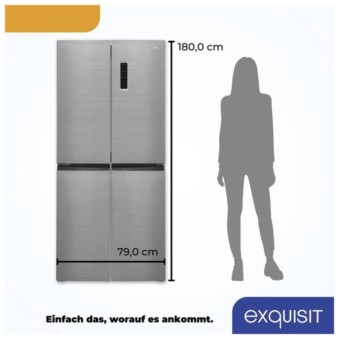 Side-by-Side Kühl-/ Gefrierkombination 237 l / 135 l 210 kWh NoFrost 1800 mm x 790 mm  MD365-125-040D (Schwarz, Edelstahl) 