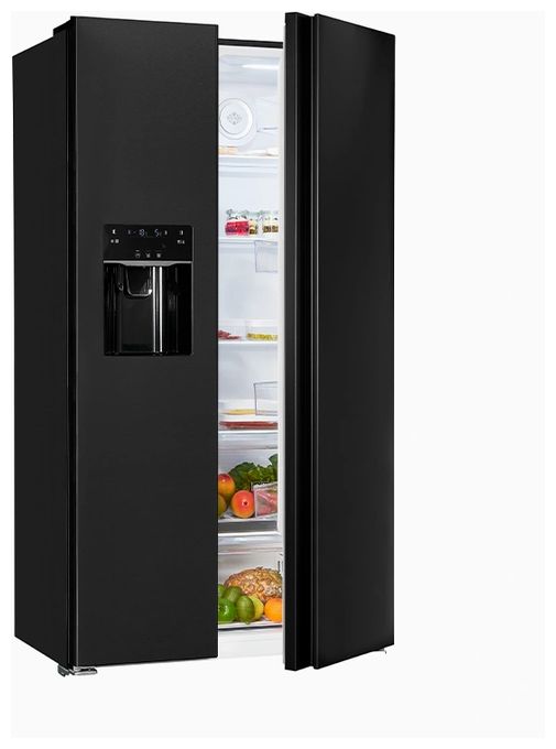 Side-by-Side Kühl-/ Gefrierkombination 344 l / 169 l 306 kWh NoFrost 1775 mm x 910 mm  SBS520-CF-040E (Schwarz) 